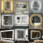 Large Shatter-Proof Dimmable Wall LED Bathroom Mirror Temperature Vanity Mirror