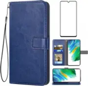 Compatible with Samsung Galaxy S21 FE Gaxaly S 21 FE 5G Wallet Tempered Glass