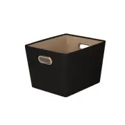 Honey-Can-Do SFT-03072 Nesting Tote with Handle, Medium, Black