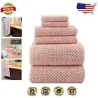 Extra Large Pink Bath Towels - Soft Microfiber 6-Piece Set for Ultimate Comfort