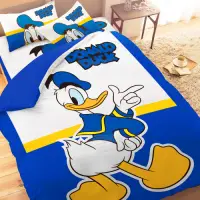 在飛比找Yahoo奇摩購物中心優惠-享夢城堡 單人床包雙人薄被套三件組-迪士尼唐老鴨Donald