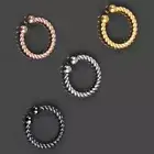 Fake Piercing Nose Ring Septum Clicker Hanging Clip On Braided Vintage Z491