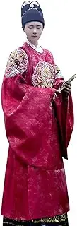 [JIMINISO] Dynasty Red Round Neck Dragon Embroidered Wedding Dresses Men Chinese Traditional Hanfu Robe Carnival Cosplay Costumes