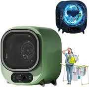 Compact Tumble Dryer Mini Vented Freestanding Vented Tumble Dryer Double-Layer Inner Barrel Design,Knob Controls Free Timing Of Hot And Cold Air (Color : Green)