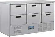 [POLAR] G-Series Six Drawer Refrigerated Counter Fridge, 6x 1/1GN Capacity, Silver