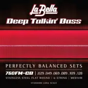 La Bella 760FM-CB Deep Talkin' Bass, Flat Wound, 6-String - Medium 29-128