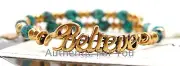 NEW Disney Parks ALEX AND ANI Beaded BELIEVE Wrap Bracelet - Gold Teal Blue