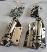 2x Self Closing Glass Pool Fence Gate Hinge 316 Stainless Steel 2" ROUND POST
