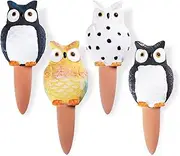 4 Pack Terracotta Self Watering Spike, Cute Owl Shape Unattended Ceramic Automatic Plant Potted Watering Stakes, Automatic Holiday Watering Indoor Outdoor