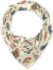 [miaozhen] Silk square funky shawls for women for holiday 35.4 Inches Vintage Beige Western Horse bufandas para mujer para frio, Vintage Beige Western Horse