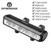 OFFBONDAGE Bicycle Light Front 900Lumen Bike Light 2000mAh Waterproof Flashlight USB Charging MTB Road Cycling Lamp HYY2600