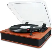 Record Player Turntable with Speakers for Vinyl Records, Vintage Bluetooth Belt