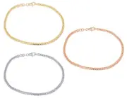 Solid Franco Chain Bracelet 2.5mm 10K Gold 6"-8"