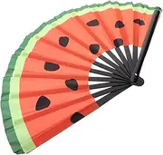 QUMIIRITY Authentic Japanese Watermelon Style Fan Glowing Props Fan Handheld for Weddings Stage Performance