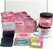 Luxury Spa Gift Set, 9-Piece Vegan Beauty Box with Body Care and Facial Products, Pink Clay Masks, Acai Berry Scrub