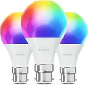 Nanoleaf Matter Essentials B22 LED Bulbs, Pack of 3 RGBW Dimmable Smart Bulbs - Matter Over Thread, Bluetooth Colour Changing Light Bulbs, Works with Google Apple, Room Decor & Gaming