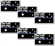 Thin Blue Line Aussie Flag Police Support Sticker 60mm 6 Pack quality water & fade proof vinyl