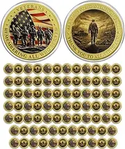 CHURYUML 82Pcs Military Challenge Coins Bulk Veterans Day Gifts Thank You to All Veterans Military Gifts for Men Women Army Soldiers Military Honor Coin Thank You for Your Service
