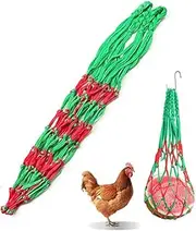 FUNNTY Vegetable Hanging Feeder Hangable Feeding Net Bag Vegetable String Bag Can Hold Vegetable and Fruit Feed Suitable with Hook for Chicken Duck Goose Coop and can Also Hold Other Items You Want