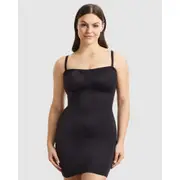 Cupid Shapewear Sleek Essentials Convertible-to-Strapless Shaper Slip-Black