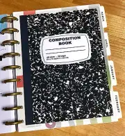 Composition Book Two Sided Dashboard for use with Happy Planner