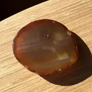 Agate Geode End Slice Polished Display Stone Brown Crystal Gray Line Banding 3.5