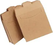 SUPVOX 100pcs Brown Paper CD Sleeves Vintage European Design Envelopes for Disc Storage Versatile Use for Cards Documents Bulk Pack for Collections Business Needs