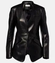[McQueen] McQueen Leather blazer AU 6 black