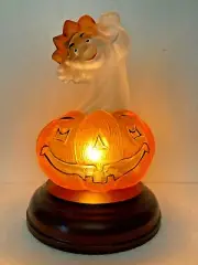 EXTREMELY RARE Old World Christmas Halloween Light Ghost in Pumpkin New in Box!