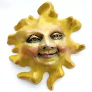 Yellow Amber Sun Sculpture, Wall Art for All Seasons, Original Home Decor