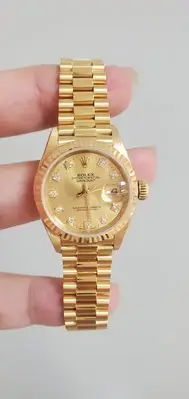 在飛比找Yahoo!奇摩拍賣優惠-勞力士 rolex 69178 原裝十鑽面 女錶 18k 金