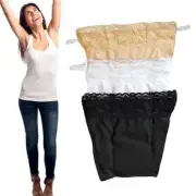 3Pcs Snap-On Mock Camisole Lace Modesty Parody Panel Easy Clip-On Bra Coverage