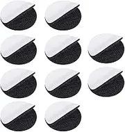 EMSea 10Pcs 6cm Round Hook & Loop Stickers Double-Sided Self-Adhesive Dots Tapes Fasteners for Rug Mat Carpet Sofa Cushion Black