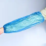 [Sluffs] 100PCS/Pack Disposable Arm Sleeves Covers Plastic Oversleeves Protector PE Sleeve Cover Painting with Elastic for Arm Protection(Blue)