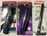3 piece lot Rimmel Scandaleyes Retro Glam Mascara, Micro Liner, Super Curler