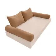 |SLIPCOVER ONLY| S4 Outdoor Bolster Backrest Pillow Covers Pipe Trim Twin AD104