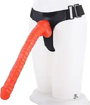 HGDTYRI Strap On Dildo 41cm Extra Long Silicone Strap-On Penis Removable Dildos with Strong Suction Cup 3 O-Rings Anal Dildo Sex Toys for Women Couples(A Red)