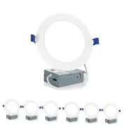 6 Pack 6 Inch LED Recessed Ceiling Light, 2700K/3000K/3500K/4000K/5000K
