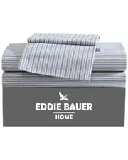 Eddie Bauer 200 Thread Count Ticking Stripe Cotton Percale Sheet Set Twin NoColor