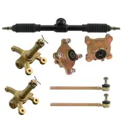 Go Kart Steering Gear Rack Pinion Adjustable Shaft 4 Stud Spindle Wheel Hub Kit