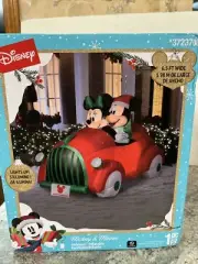 Disney Mickey Minnie Mouse Red Sport Car Christmas Airblown Inflatable NEW Gemmy
