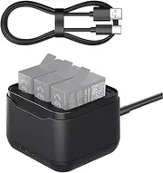 MotuTech Charging Station Charger for GoPro Hero 13 Black 3 Batteries Type C Cable 3 Slots for Micro SD Card