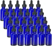 Magic Season Boston Round Glass Bottles (Blue/ 30 ml with Droppers/ 24 Pcs)