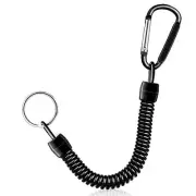 Flexible Anti-Lost Spring Coil Leash Cord Safety Ropes Retractable Lines Black