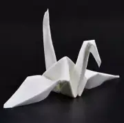 Origamagic (white color) Magic Trick Scarves To Paper Crane Trick Stage Illusion