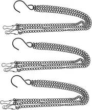 GANAZONO 3Pcs Heavy Duty Hanging Chains for Flowerpots and Birdcages Metal Replacement Chain with Hooks for Lanterns Planters and Ornaments Durable Iron Construction