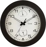 Equity by La Crosse 10 Inch in/Out Brown Wall Clock with Thermometer and Hygrometer (29005)