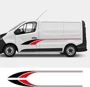 HGFDSF Car Stickers Camper Van Motorhome Vinyl Graphics Decals,Fit for Opel Vauxhall Vivaro Renault Trafic Stripes Auto Accessories