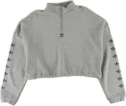 [adidas Originals] Qtr 1/4 Zip Repeat Womens Active Sweaters Size XL, Color: Medium Grey Heather