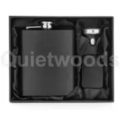 Matte Black 7oz Flask + Lighter + Funnel + Gift Box